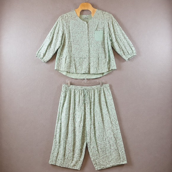 Nottibianche Other - 1218 | Nottibianche Abstract Print Cotton Blend Pajama Set Mint Green Womens 1X